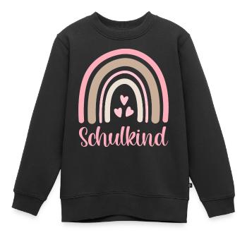 Schulkind Regenbogen Schulanfang Einschulung 2026 - Kinder Premium Organic Sweatshirt - Schwarz - Vorne - AI Model Kid Female (0cm)