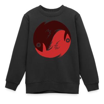 Ying Yang - Fische rot - Kinder Premium Organic Sweatshirt - Schwarz - Vorne - AI Model Kid Female (0cm)