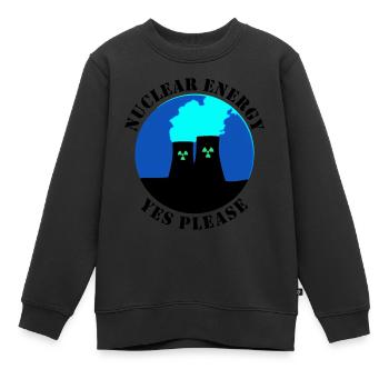 L’énergie nucléaire, oui s’il vous plaît, oui à l’énergie nucléaire - Sweat Premium enfant bio - noir - Devant - AI Model Kid Female (0cm)