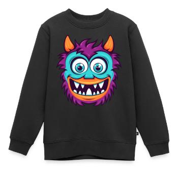 Süßes Halloween Monster - Kinder Premium Organic Sweatshirt - Schwarz - Vorne - AI Model Kid Female (0cm)