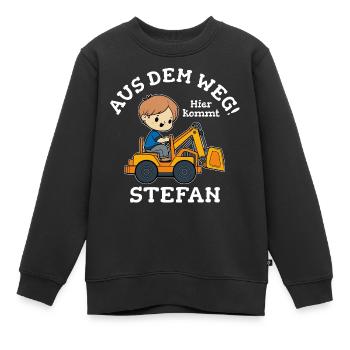 Stefan Vorname Bagger - Kinder Premium Organic Sweatshirt - Schwarz - Vorne - AI Model Kid Female (0cm)
