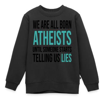 Atheismus Wissenschaft - Kinder Premium Organic Sweatshirt - Schwarz - Vorne - AI Model Kid Female (0cm)