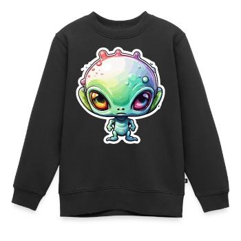 Alien / Außerirdisch / Ovni / Zone 51 / Tout / Mars - Sweat Premium enfant bio - noir - Devant - AI Model Kid Female (0cm)