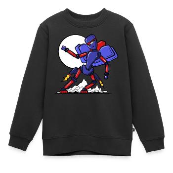 Roboter für unterwegs - Kinder Premium Organic Sweatshirt - Schwarz - Vorne - AI Model Kid Female (0cm)