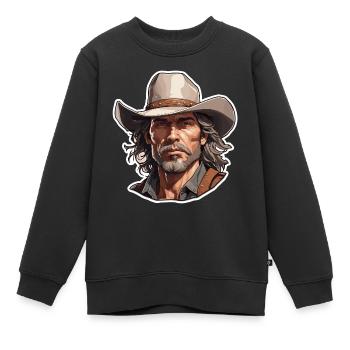 Cowboy / Wilde Westen / Wüste / Lasso / Rodeo - Kinder Premium Organic Sweatshirt - Schwarz - Vorne - AI Model Kid Female (0cm)