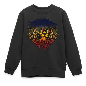 Roumanie - Sweat Premium enfant bio - noir - Devant - AI Model Kid Female (0cm)