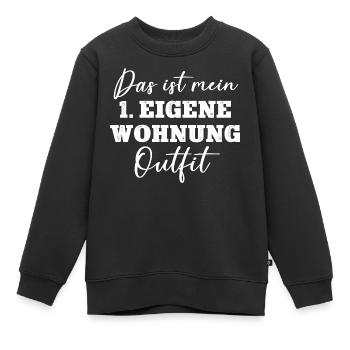 1. Eigene Wohnung Einzug Einweihung Erste WG Umzug - Kinder Premium Organic Sweatshirt - Schwarz - Vorne - AI Model Kid Female (0cm)