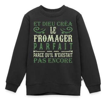 Fromager Cadeau Drôle Fromage Fromagerie - Sweat Premium enfant bio - noir - Devant - AI Model Kid Female (0cm)