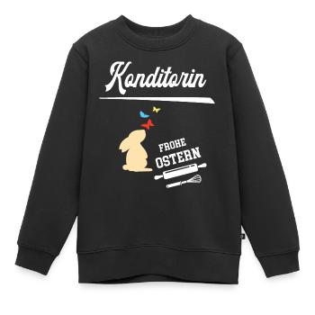 Konditorin Frohe Ostern Ostergeschenk Konditorei - Kinder Premium Organic Sweatshirt - Schwarz - Vorne - AI Model Kid Female (0cm)