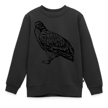 Falken Vogel Vögel - Kinder Premium Organic Sweatshirt - Schwarz - Vorne - AI Model Kid Female (0cm)