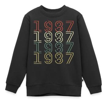 Original 1987 Vintage Vintage Birthday Retro - Kids Premium Organic Sweatshirt - black - Front - AI Model Kid Female (0cm)