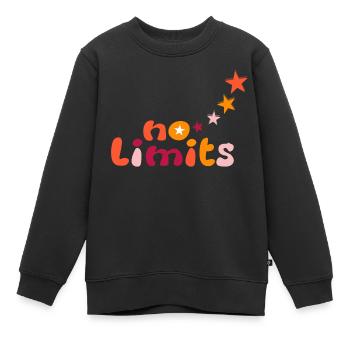 No limits in gelb orange rot - Kinder Premium Organic Sweatshirt - Schwarz - Vorne - AI Model Kid Female (0cm)