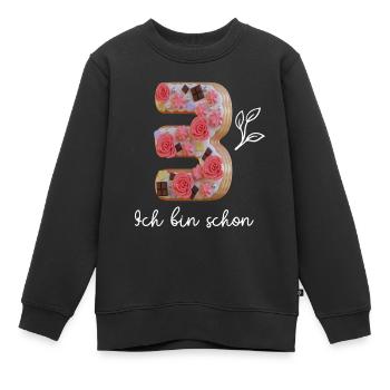 3. Geburtstag / Ich bin schon 3 (drei) - Kinder Premium Organic Sweatshirt - Schwarz - Vorne - AI Model Kid Female (0cm)