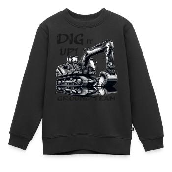 Bagger und Baufahrzeuge für Jungs - Kinder Premium Organic Sweatshirt - Schwarz - Vorne - AI Model Kid Female (0cm)