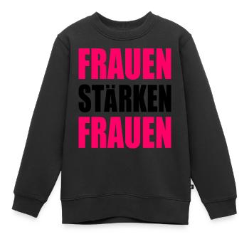 frauen stärken frauen - Kinder Premium Organic Sweatshirt - Schwarz - Vorne - AI Model Kid Female (0cm)