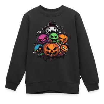 Halloween Party Figuren - Kinder Premium Organic Sweatshirt - Schwarz - Vorne - AI Model Kid Female (0cm)