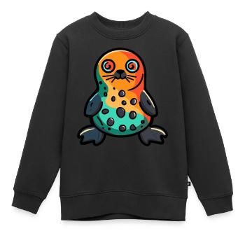 Robbe Tier Halloween Tier - Kinder Premium Organic Sweatshirt - Schwarz - Vorne - AI Model Kid Female (0cm)