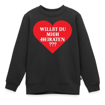 Hochzeitsantrag Ideen Heiraten Antrag Verlobung - Kinder Premium Organic Sweatshirt - Schwarz - Vorne - AI Model Kid Female (0cm)