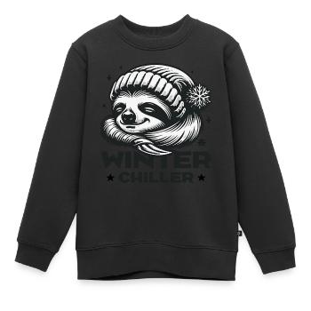 REFROIDISSEUR D’HIVER cadeau amusant pour les paresseux - Sweat Premium enfant bio - noir - Devant - AI Model Kid Female (0cm)