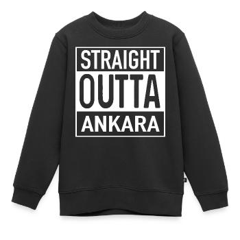 Tout droit OUTTA ANKARA - Sweat Premium enfant bio - noir - Devant - AI Model Kid Female (0cm)