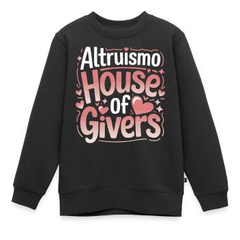 Altruisme Don désintéressé Donner d’école - Sweat Premium enfant bio - noir - Devant - AI Model Kid Female (0cm)