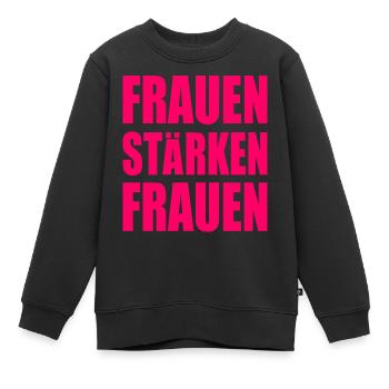 Frauen stärken frauen - Kinder Premium Organic Sweatshirt - Schwarz - Vorne - AI Model Kid Female (0cm)