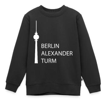 Lustiger Berlin Fernsehturm Parodie Minimal Silhou - Kinder Premium Organic Sweatshirt - Schwarz - Vorne - AI Model Kid Female (0cm)