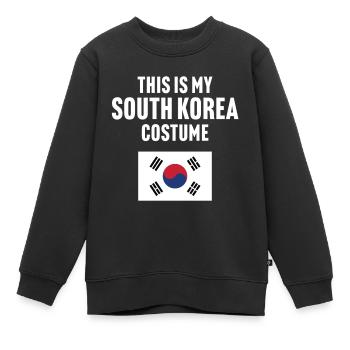 C’est mon costume de Corée du Sud - Sweat Premium enfant bio - noir - Devant - AI Model Kid Female (0cm)