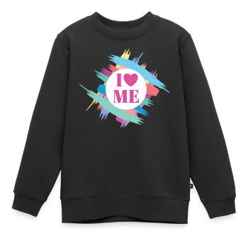 I Love Me Selbstvertrauen Ich Liebe Mich Herz - Kinder Premium Organic Sweatshirt - Schwarz - Vorne - AI Model Kid Female (0cm)