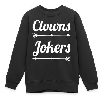 Clowns and Jokers Design – Fools & Jokers - Sweat Premium enfant bio - noir - Devant - AI Model Kid Female (0cm)