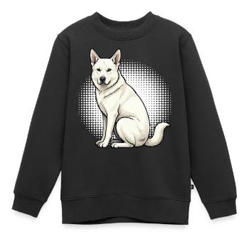 Chiens bergers blancs bergers - Sweat Premium enfant bio - noir - Devant - AI Model Kid Female (0cm)
