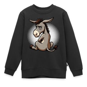 Esel Eselchen Eselhalter Muli Langohresel Muli - Kinder Premium Organic Sweatshirt - Schwarz - Vorne - AI Model Kid Female (0cm)
