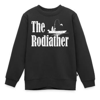T-shirt graphique Rodfather Pêcheur - Sweat Premium enfant bio - noir - Devant - AI Model Kid Female (0cm)