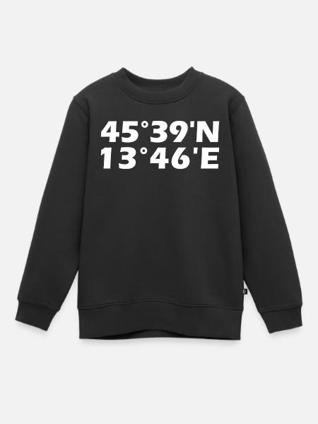 Triest Koordinaten - Kinder Premium Organic Sweatshirt - Schwarz