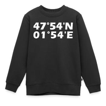 Orléans Koordinaten - Kinder Premium Organic Sweatshirt - Schwarz - Vorne - AI Model Kid Female (0cm)