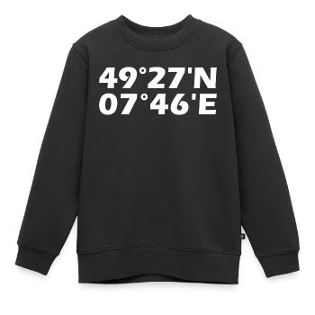 Coordonnées de Kaiserslautern - Sweat Premium enfant bio - noir - Devant - AI Model Kid Female (0cm)