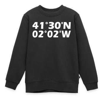 Coordonnées de Rubí - Sweat Premium enfant bio - noir - Devant - AI Model Kid Female (0cm)