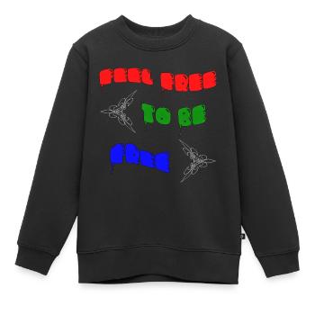 Feel free to be free - Kinder Premium Organic Sweatshirt - Schwarz - Vorne - AI Model Kid Female (0cm)