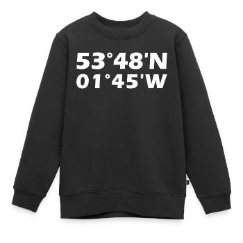 Coordonnées de Bradford - Sweat Premium enfant bio - noir - Devant - AI Model Kid Female (0cm)