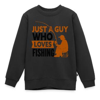Angler Angelhaken Angelrute Sportfischer - Kinder Premium Organic Sweatshirt - Schwarz - Vorne - AI Model Kid Female (0cm)
