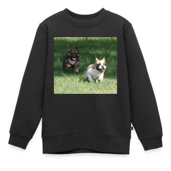Angel et Wanda nos Français Bulldogs - Sweat Premium enfant bio - noir - Devant - AI Model Kid Female (0cm)