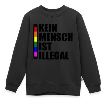 Kein mensch ist illegal - Kinder Premium Organic Sweatshirt - Schwarz - Vorne - AI Model Kid Female (0cm)