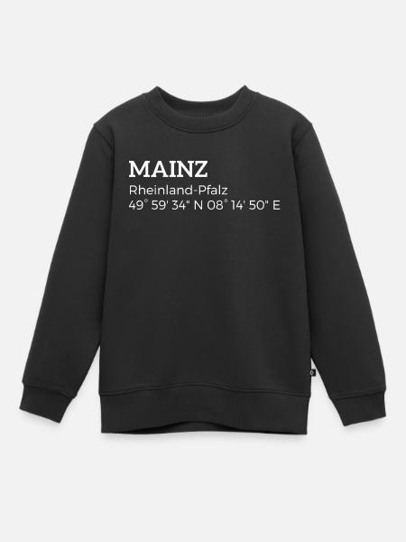 Mainz Rheinland-Pfalz Koordinaten - Kinder Premium Organic Sweatshirt - Schwarz
