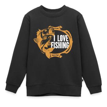 Angler Angelhaken Angelrute Sportfischer - Kinder Premium Organic Sweatshirt - Schwarz - Vorne - AI Model Kid Female (0cm)