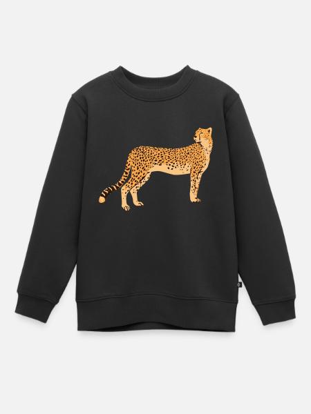 Gepard - Kinder Premium Organic Sweatshirt - Schwarz