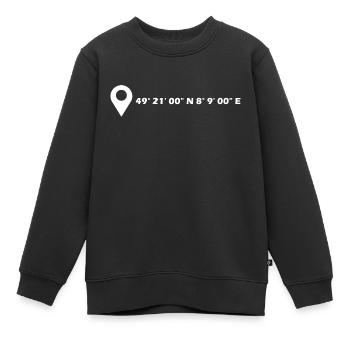 Neustadt an der Weinstraße Koordinaten - Kinder Premium Organic Sweatshirt - Schwarz - Vorne - AI Model Kid Female (0cm)