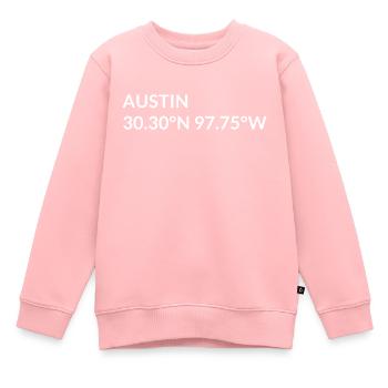 Coordonnées Austin, Texas, États-Unis - Sweat Premium enfant bio - rose - Devant - AI Model Kid Female (0cm)