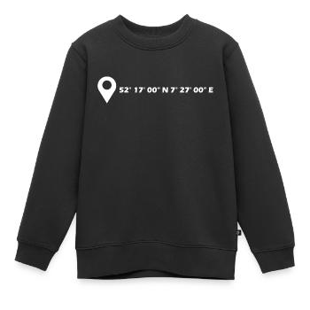 Rheine Koordinaten - Kinder Premium Organic Sweatshirt - Schwarz - Vorne - AI Model Kid Female (0cm)
