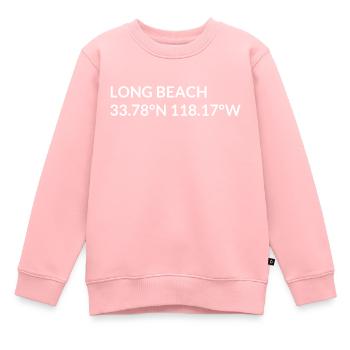 Coordonnées Long Beach, Californie, États-Unis - Sweat Premium enfant bio - rose - Devant - AI Model Kid Female (0cm)