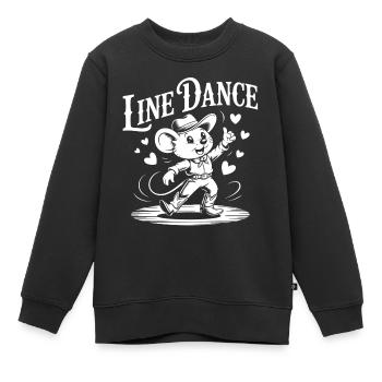 Line Dance Maus lustige Maus tanzt Linedance - Kinder Premium Organic Sweatshirt - Schwarz - Vorne - AI Model Kid Female (0cm)